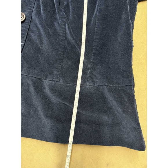 Vintage Talbots Blue Equestrian Velvet Flare Waist Short Button Jacket. Sz 14 - Picture 10 of 12